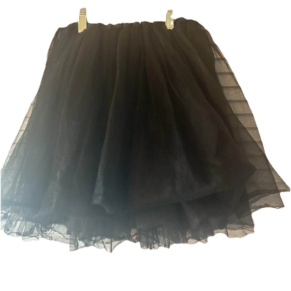 Black Mini Layered Black Tulle Skirt WhimsiGoth Fairy Core Festival (est) S/M